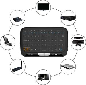 Klawiatura Alogy Ekranowa USB + Touchpad H18 Bezprzewodowa Czarna US (9947) 4