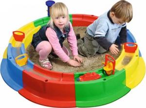Wader Piaskownica 2w1 z torem wodnym + 10  akcesoriów 136x136 cm (40923) 4