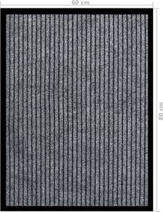 vidaXL Wycieraczka, prążkowana, szara, 60x80 cm 6