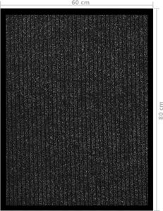 vidaXL Wycieraczka, prążkowana, antracytowa, 60 x 80 cm 5