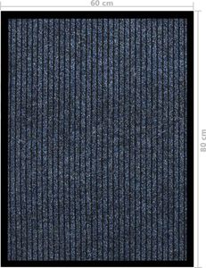 vidaXL Wycieraczka, prążkowana, niebieska, 60x80 cm 6