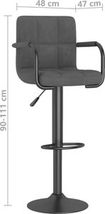 vidaXL Hokery, 2 szt., ciemnoszare, obite aksamitem 8