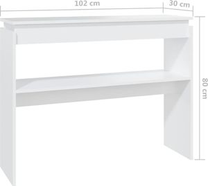 vidaXL Stolik konsolowy, biały, 102x30x80 cm, płyta wiórowa 6