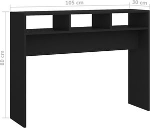 vidaXL Stolik konsolowy, czarny, 105x30x80 cm, płyta wiórowa 7