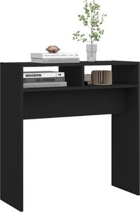 vidaXL Stolik konsolowy, czarny, 78x30x80 cm, płyta wiórowa 4