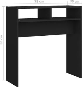 vidaXL Stolik konsolowy, czarny, 78x30x80 cm, płyta wiórowa 7