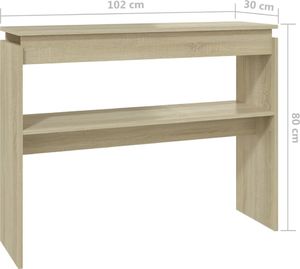 vidaXL Stolik konsolowy, dąb sonoma, 102x30x80 cm, płyta wiórowa 6