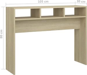 vidaXL Stolik konsolowy, dąb sonoma, 105x30x80 cm, płyta wiórowa 7