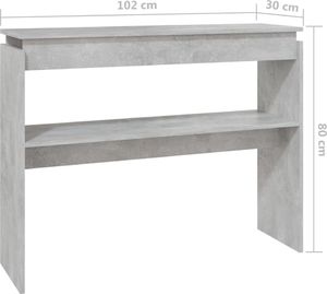 vidaXL Stolik konsolowy, szarość betonu, 102x30x80 cm, płyta wiórowa 6