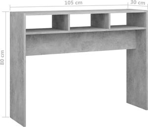 vidaXL Stolik konsolowy, szarość betonu, 105x30x80 cm, płyta wiórowa 7