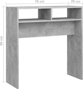 vidaXL Stolik konsolowy, szarość betonu, 78x30x80 cm, płyta wiórowa 7