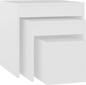 vidaXL Stoliki wsuwane pod siebie, 3 szt., białe, płyta wiórowa 2