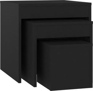vidaXL Stoliki wsuwane pod siebie, 3 szt., czarne, płyta wiórowa 2