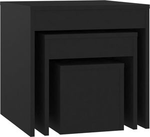 vidaXL Stoliki wsuwane pod siebie, 3 szt., czarne, płyta wiórowa 8