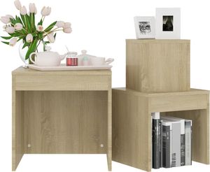 vidaXL Stoliki wsuwane pod siebie, 3 szt., dąb sonoma, płyta wiórowa 4