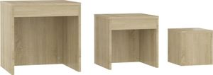 vidaXL Stoliki wsuwane pod siebie, 3 szt., dąb sonoma, płyta wiórowa 6