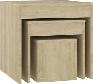 vidaXL Stoliki wsuwane pod siebie, 3 szt., dąb sonoma, płyta wiórowa 8