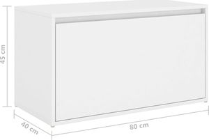 vidaXL Ławka do przedpokoju, 80x40x45 cm, biała, płyta wiórowa 8