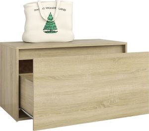 vidaXL Ławka do przedpokoju, 80x40x45 cm, dąb sonoma, płyta wiórowa 4