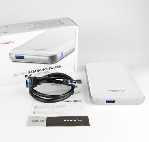 Kieszeń Axagon SCREWLESS 2.5 cala, USB 3.0, SATA3 Biała (EE25-S6) 12