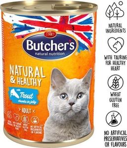 Butcher’s Natural&Healthy - kawałki z pstragiem w galaretce 6x400g 2