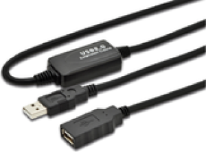 Kabel USB MicroConnect USB-A - USB-A 10 m Czarny (USB2.0AAF10A) 1