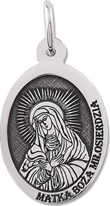 WĘC - Twój Jubiler Medalik srebrny z wizerunkiem Matki Bożej Miłosierdzia 1
