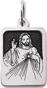 WĘC - Twój Jubiler Medalik prostokątny srebrny z wizerunkiem Jezusa Miłosiernego 1