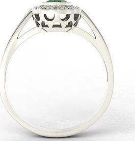 WĘC - Twój Jubiler Pierścionek z białego złota ze szmaragdami diamentami LP-79B 11 / UE- 51 3