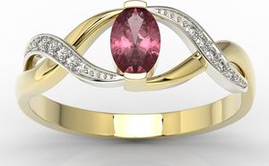 WĘC - Twój Jubiler Pierścionek z żółtego i białego złota z rubinem i brylantami AP-69ZB 12 / UE- 52 2