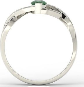 WĘC - Twój Jubiler Pierścionek z białego złota ze szmaragdem i brylantami AP-69B 16 / UE- 56 3