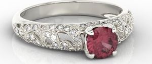 WĘC - Twój Jubiler Pierścionek zaręczynowy z białego złota z rubinem i cyrkoniami BP-50B-C 11 / UE- 51 4