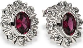 WĘC - Twój Jubiler Kolczyki z białego złota z rubinami i diamentami LPK-57B 2
