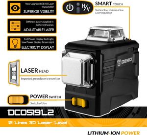 Deko Laser płaszczyznowy DKLL12PB2 zielony 20 m 3