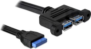Delock USB zew. - USB wew., 0.45m, Czarny (82941) 1
