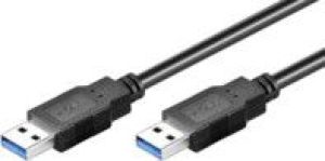 Kabel USB MicroConnect USB-A - USB-A 0.5 m Czarny (USB3.0AA05B) 1