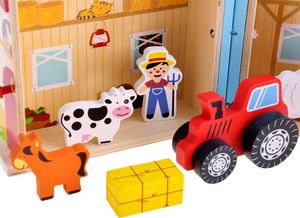 Figurka Jokomisiada Drewniany składany domek, farma, zwierzęta (ZA3723) 6