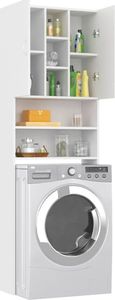 vidaXL Szafka na pralkę, biała, 64 x 25,5 x 190 cm 3