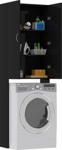 vidaXL Szafka na pralkę, czarna, wysoki połysk, 64 x 25,5 x 190 cm 3