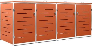 vidaXL Osłona na 4 kosze na śmieci, 276,5x77,5x115,5 cm, stalowa 2