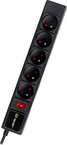 Listwa zasilająca Tracer PowerGear przeciwprzepięciowa 5 gniazd 3 m czarna (TRALIS46844) 3