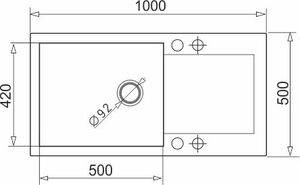 Zlewozmywak Pyramis Zlewozmywak granitowy Pyramis MIDO 100x50 1B 1D Karbon 2