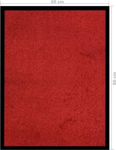 vidaXL Wycieraczka, czerwona, 60x80 cm 6