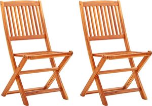 vidaXL Składane krzesła ogrodowe, 2 szt., lite drewno eukaliptusowe 1