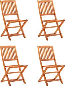 vidaXL Składane krzesła ogrodowe, 4 szt., lite drewno eukaliptusowe 1