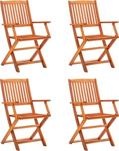 vidaXL Składane krzesła ogrodowe, 4 szt., lite drewno eukaliptusowe 1