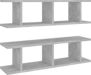 vidaXL Półki ścienne, 2 szt., szarość betonu, 78x18x20 cm, płyta 2