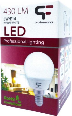 Pro-fessional LED E14, 5W, 430lm, 3000K 2