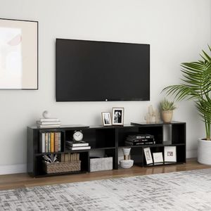 vidaXL Szafka pod TV, czarna, wysoki połysk, 149x30x52 cm 1