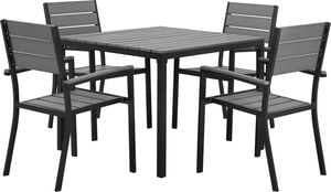 Shumee Zestaw ogrodowy stół i 4 krzesła szary PRATO 1